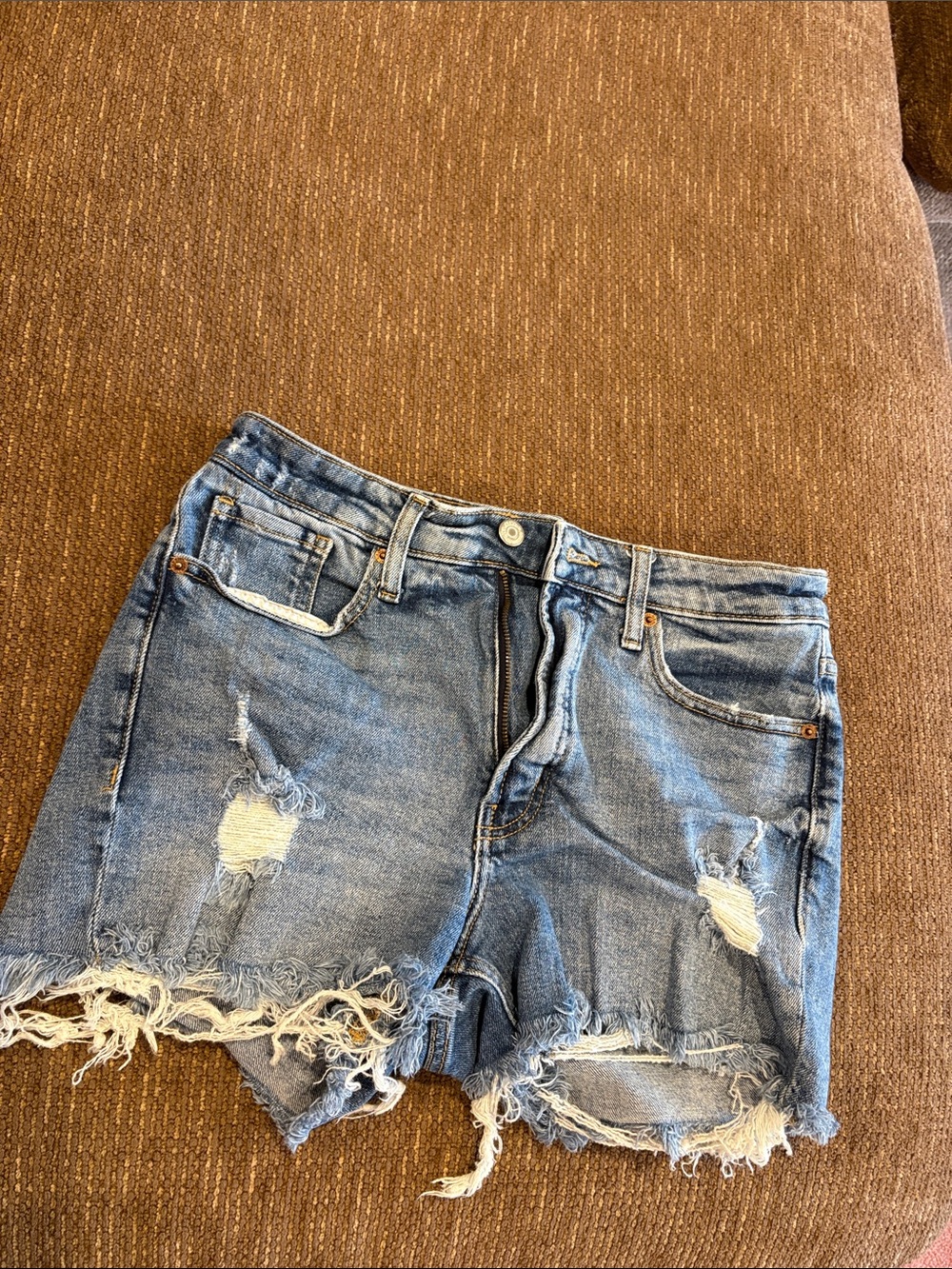 Old Navy Light Blue Distressed Denim Cutoff Shorts